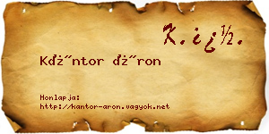 Kántor Áron névjegykártya